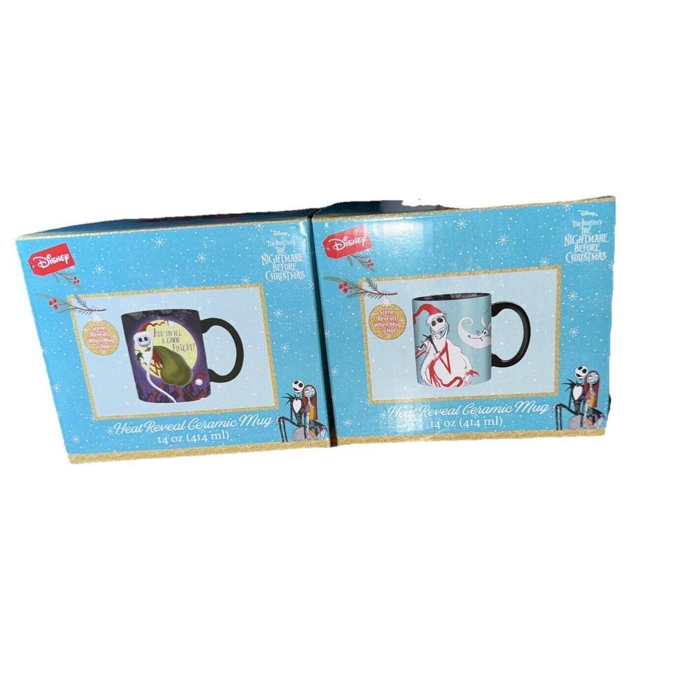 TWO Disney The Nightmare Before Christmas  Heat Reveal Mug 14oz Brand New In Box